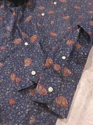 Camisa de vestir vintage estampada Ref-78700