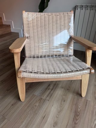 Sillón de diseño madera de haya y cuerda NUEVO