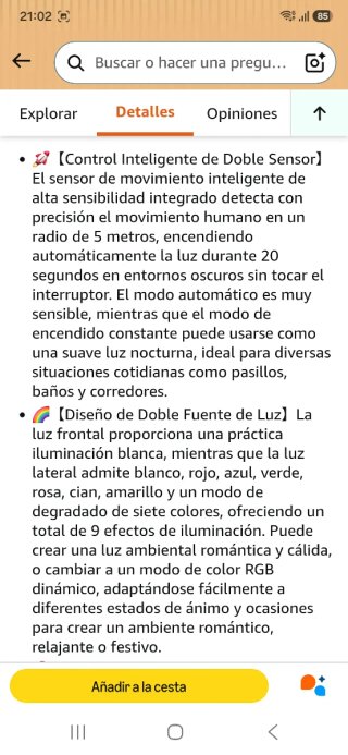 2 Apliques de Pared LED USB Recargables