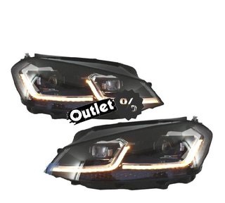 FU FAROS VOLKSWAGEN VW GOLF 7 12-17 DRL DINAMICOS NEGROS LOO