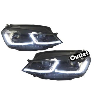 FU FAROS VOLKSWAGEN VW GOLF 7 12-17 DRL DINAMICOS NEGROS LOO