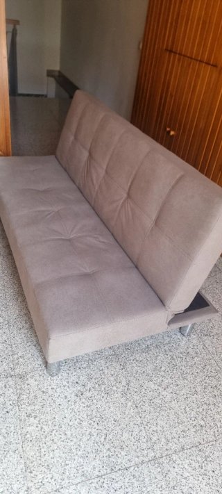 Sofá Cama Beige Tela