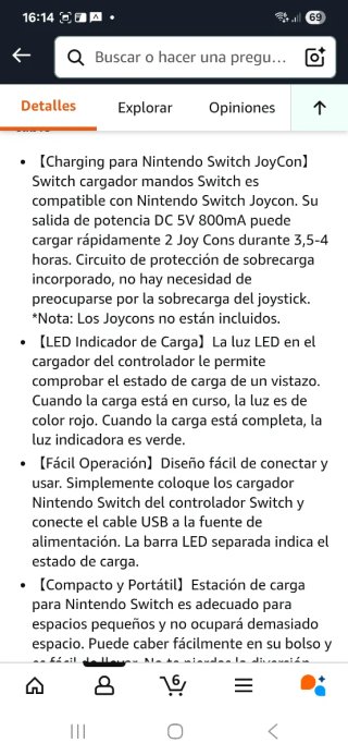 Base carga Nintendo Switch nuevo precintado