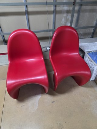 Sillas Diseño Tipo Panton Rojas (2 uds)