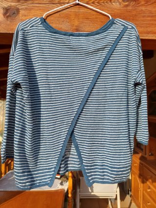 Jersey Mango rayas azul y blanco mujer