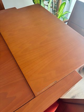 Mesa de comedor con 6 sillas, color cerezo