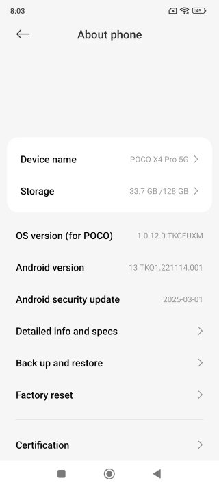 POCO X4 Pro 5G (8GB RAM / 128GB)