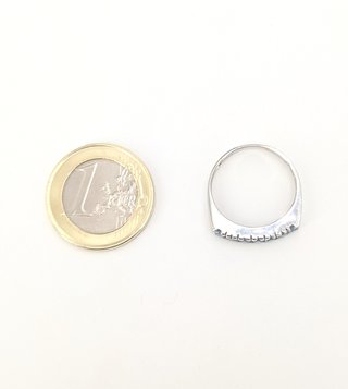 Anillo de oro blanco 18k con piedra, 3.53 g, T-18.