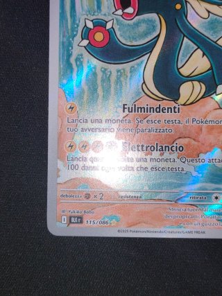 Carta Pokémon Eelektross 115 BLK Luce Nera Ita Nm