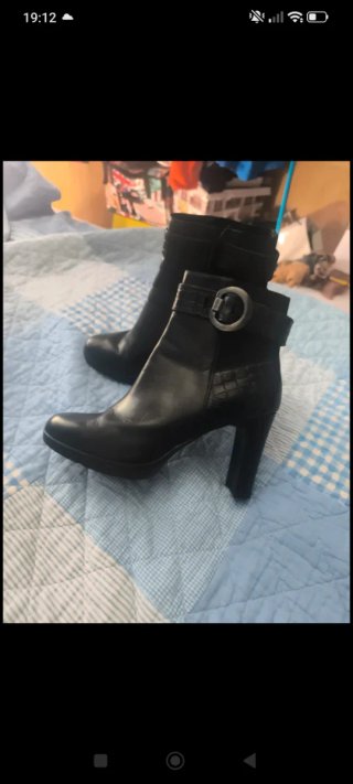 Botines Geox Piel Negros Tacon