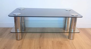 Mesa centro Space Age cristal y metal