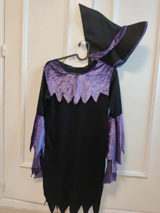 Disfraz Bruja Morado Niña Talla 10