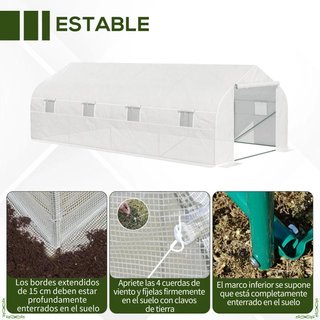 Invernadero Caseta 6x3 Cultivo Plantas Blanco