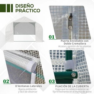 Invernadero Caseta 6x3 Cultivo Plantas Blanco