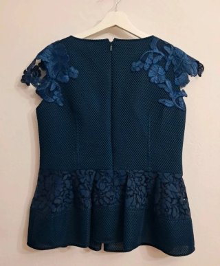 Top Peplum Carolina Herrera Azul