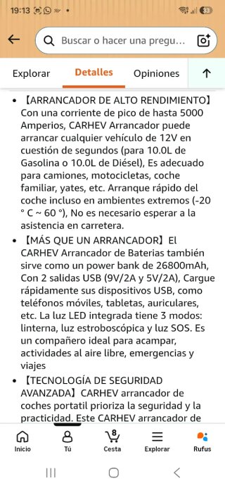 Arrancador de Baterías CARHEN 50000A nuevo precint
