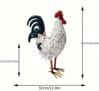 Figura Gallo Decoración Metal.