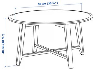 Mesa redonda Kragsta Ikea 90cm
