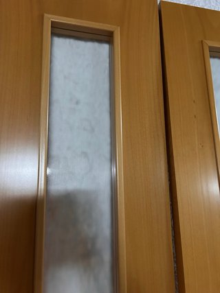 Puerta doble madera con cristal