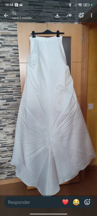 Vestido de Novia Blanco y burdeos