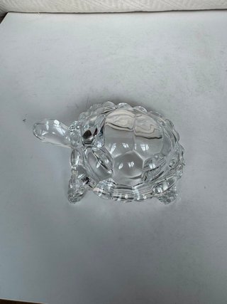 Tortuga cristal vintage decada 1970 pisapapeles