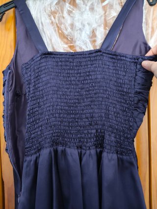 Vestido vintage roxo com folhos T.M