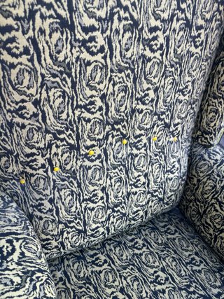 2 Sillones Vintage Tela Negro y Amarillo