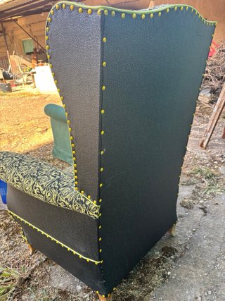 2 Sillones Vintage Tela Negro y Amarillo
