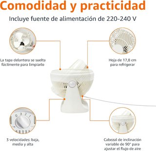 Amazon Basics Ventilador de escritorio portátil,