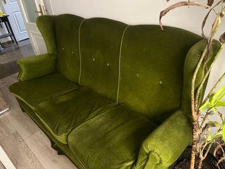 Sofá verde skay retro tresillo