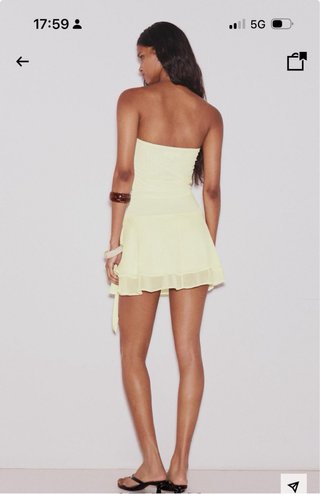 Vestido amarillo volantes