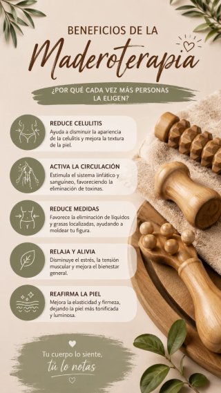 Maderoterapia, masajes, faciales y corporales