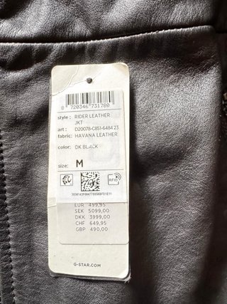 Chaqueta Cuero G-Star RAW Negra