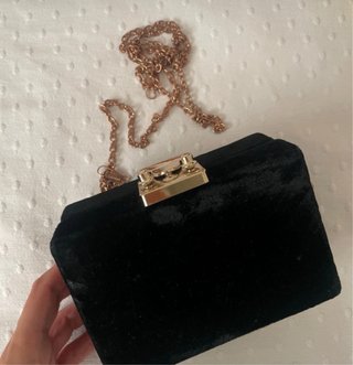 Bolso de mano terciopelo negro