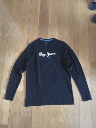 Camiseta Pepe Jeans London Negra Manga Larga