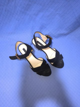 Tacones Chika10 Talla 38 Negro/Plata
