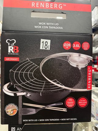 Wok de hierro fundido con accesorios