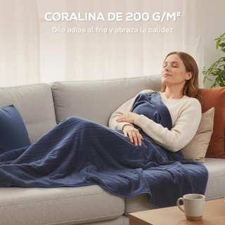 Manta Eléctrica 180x130 Coralina LED Azul