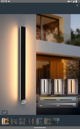 Aplique Pared Exterior LED Negro Aluminio