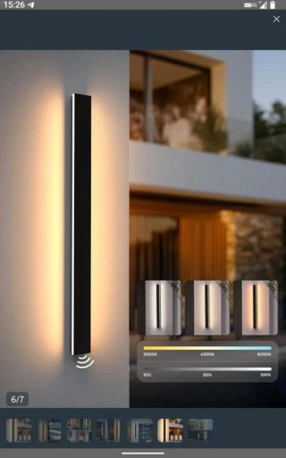 Aplique Pared Exterior LED Negro Aluminio
