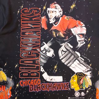 T-shirt Vintage 90s Chicago Blackhawks Bulletin