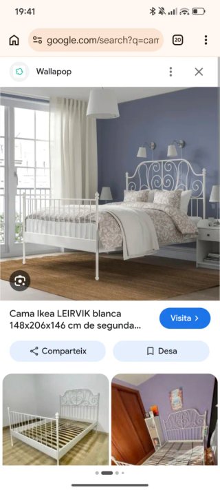 Cama Ikea Leirvik Blanca