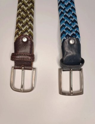 Lotto 2 cinture elastiche donna beige blu