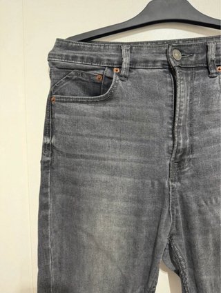 Pantalones Baquero Talla 40 Gris Elásticos