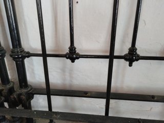 Pareja camas forja y latón antiguas