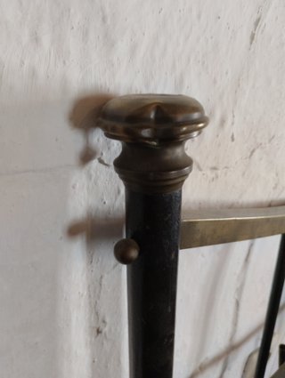 Pareja camas forja y latón antiguas