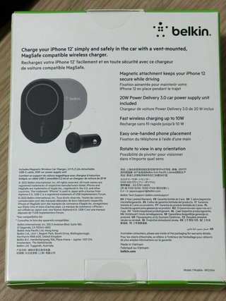Supporto da auto Belkin BOOST↑CHARGE Magnetic Wire