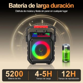 Altavoz Karaoke con 2 Micrófonos Inalámbricos