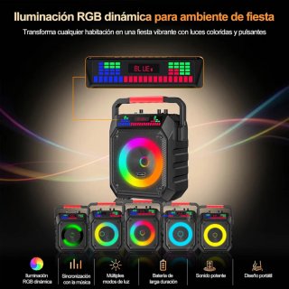 Altavoz Karaoke con 2 Micrófonos Inalámbricos