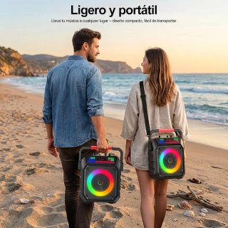 Altavoz Karaoke con 2 Micrófonos Inalámbricos